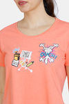 Zivame Bugs Bunny Knit Cotton Top - Coral Quartz — thumbnail 5